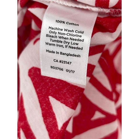 Talbots Tunic V Neck Beach Coverup Top Women Size Medium Red White Blue July 4th - Picture 10 of 12